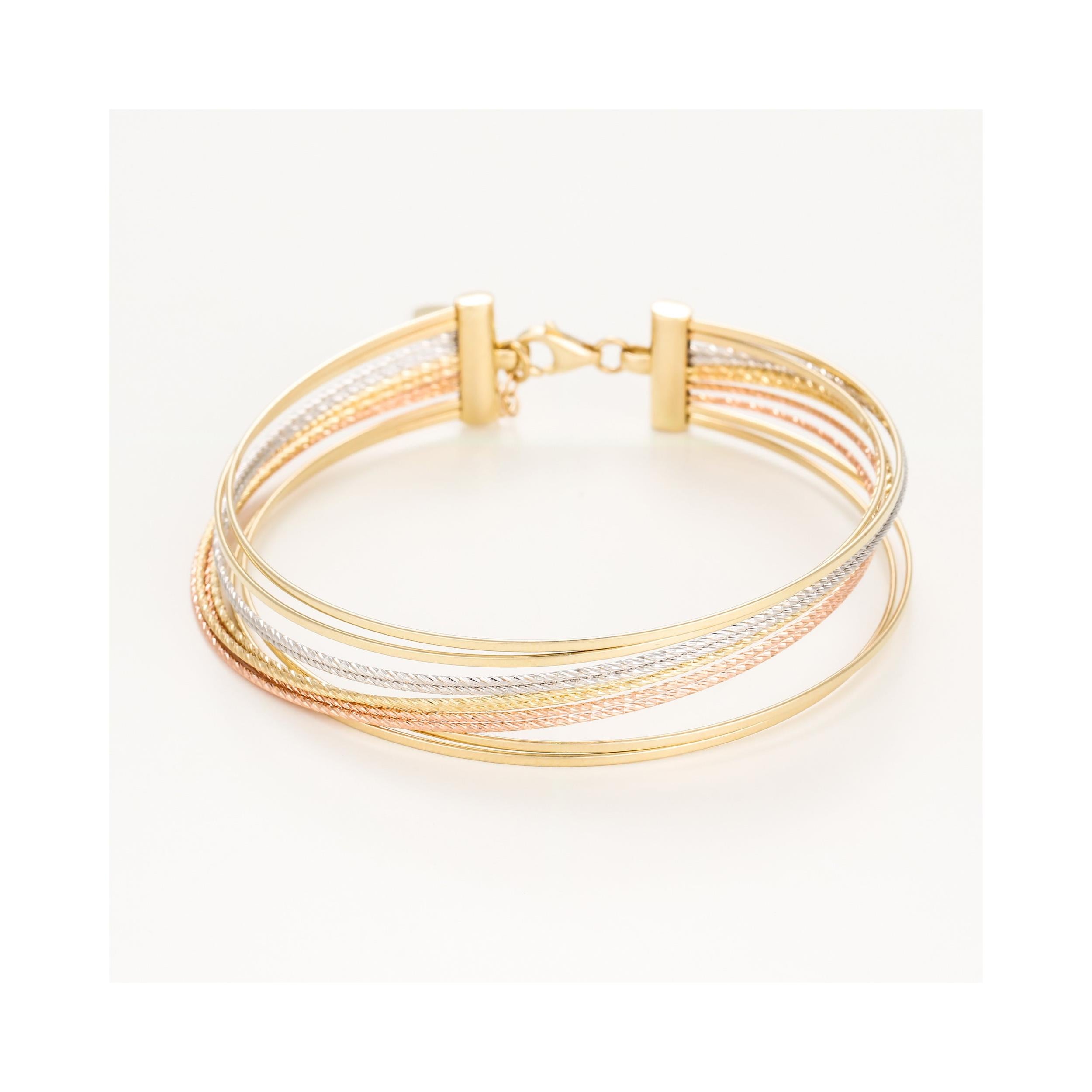 Bracelet "Fabiola" Or Tricolore 375/1000