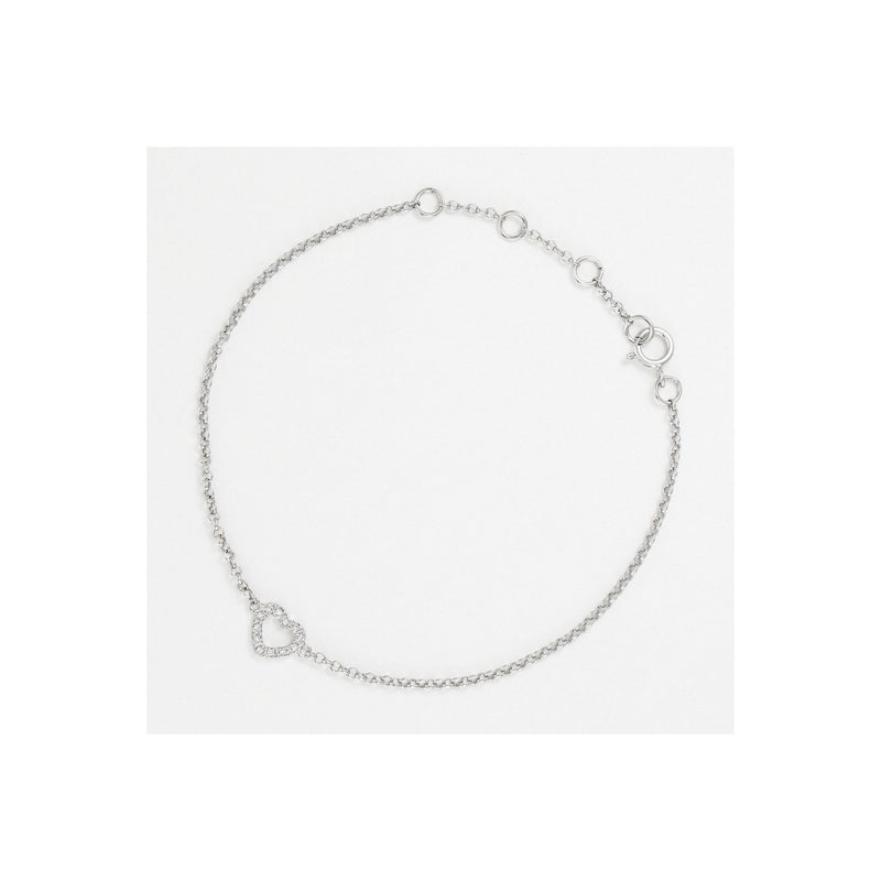 Bracelet "Mini Coeur" Diamonds: 0.04Ct/12 - Gold Blanc 375/1000