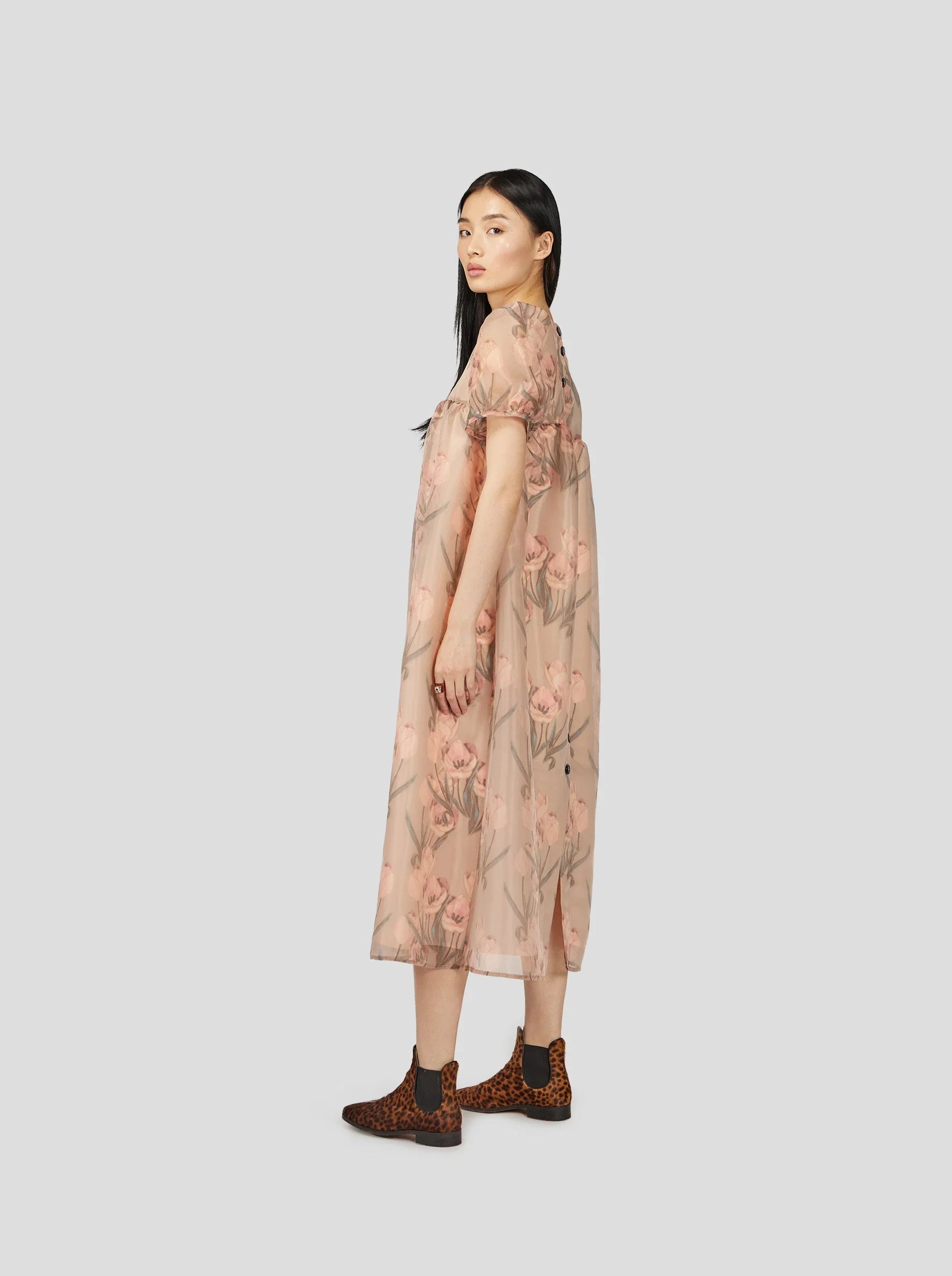 Vestido Gaya En Organza Umé