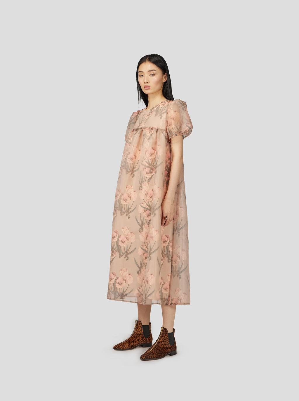 Vestido Gaya En Organza Umé