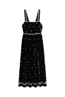Black Tabby Embroidered Dress