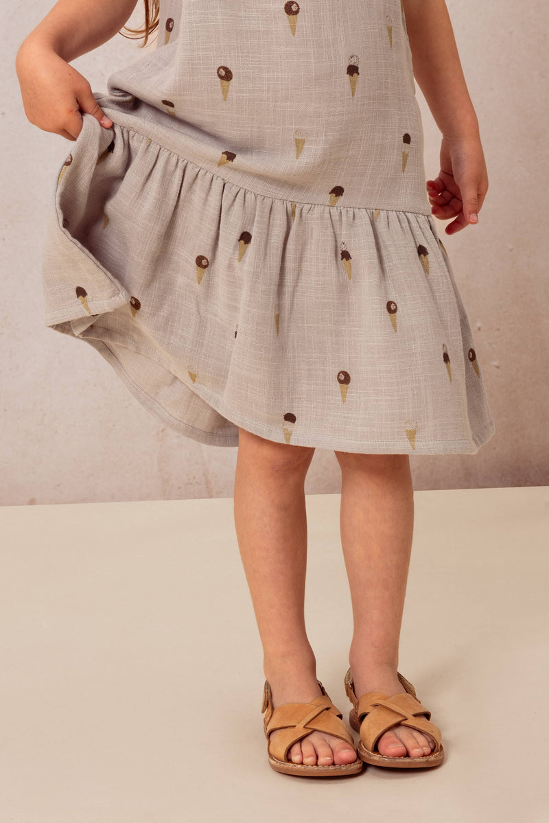 Vestido Playa Gasa Azul Gris Hielo