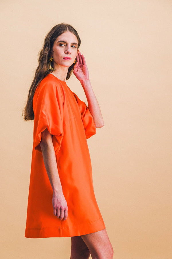 Vestido Suzette naranja brillante