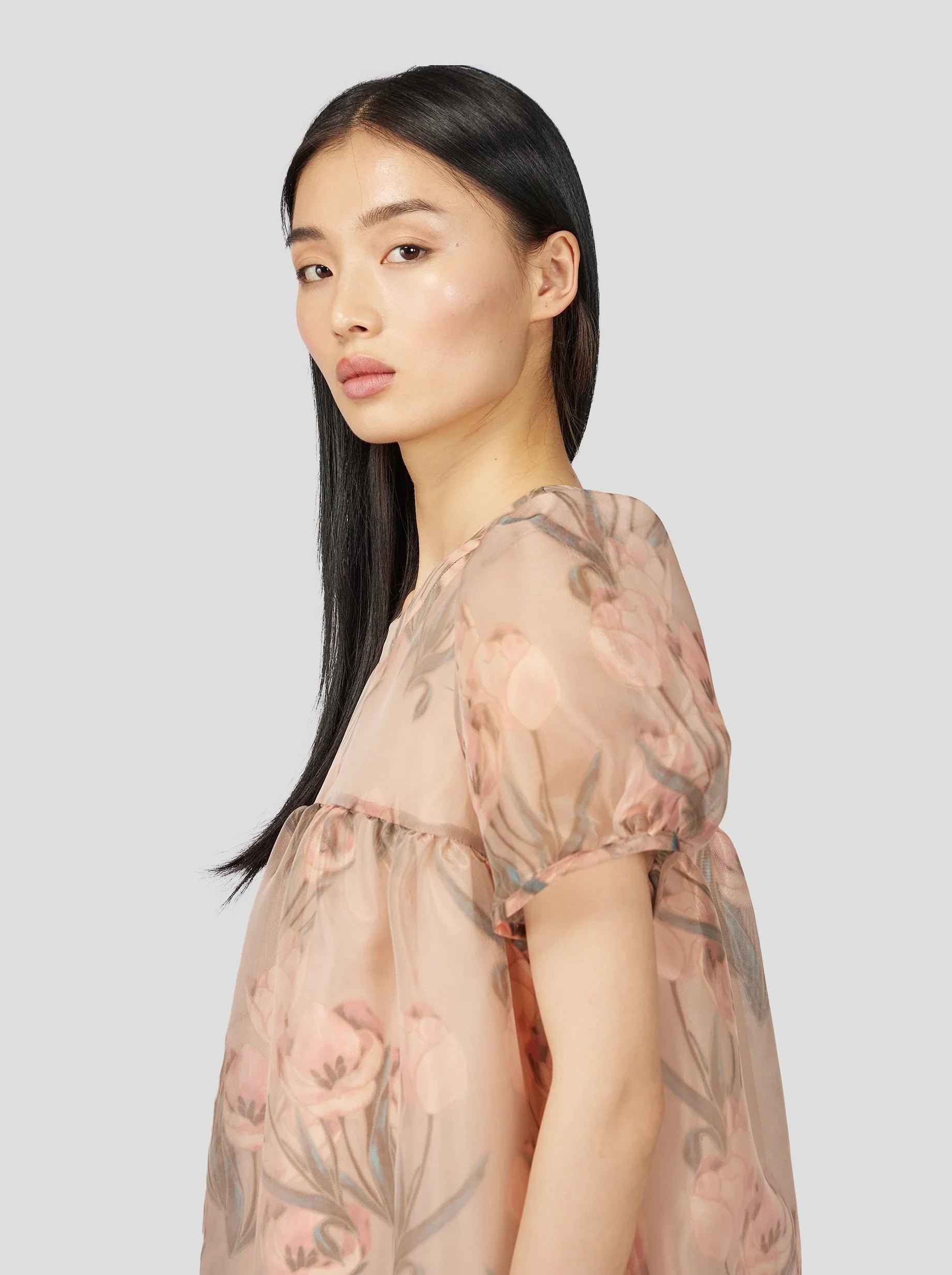 Vestido Gaya En Organza Umé