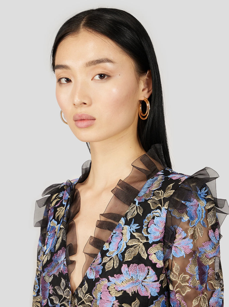 Robe Nicole En Broderie Fleurs De Givre