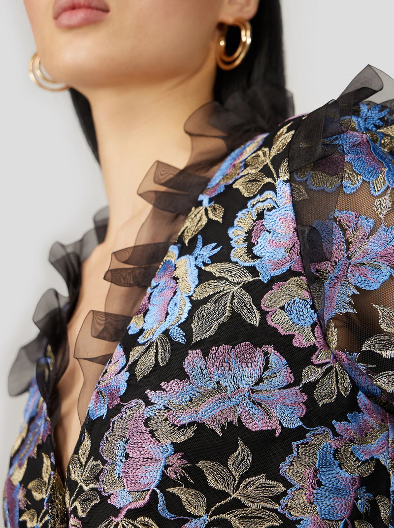 Robe Nicole En Broderie Fleurs De Givre