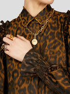 Robe Oma En Léopard Bronze