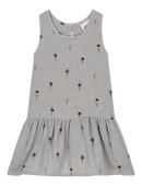 Vestido Playa Gasa Azul Gris Hielo