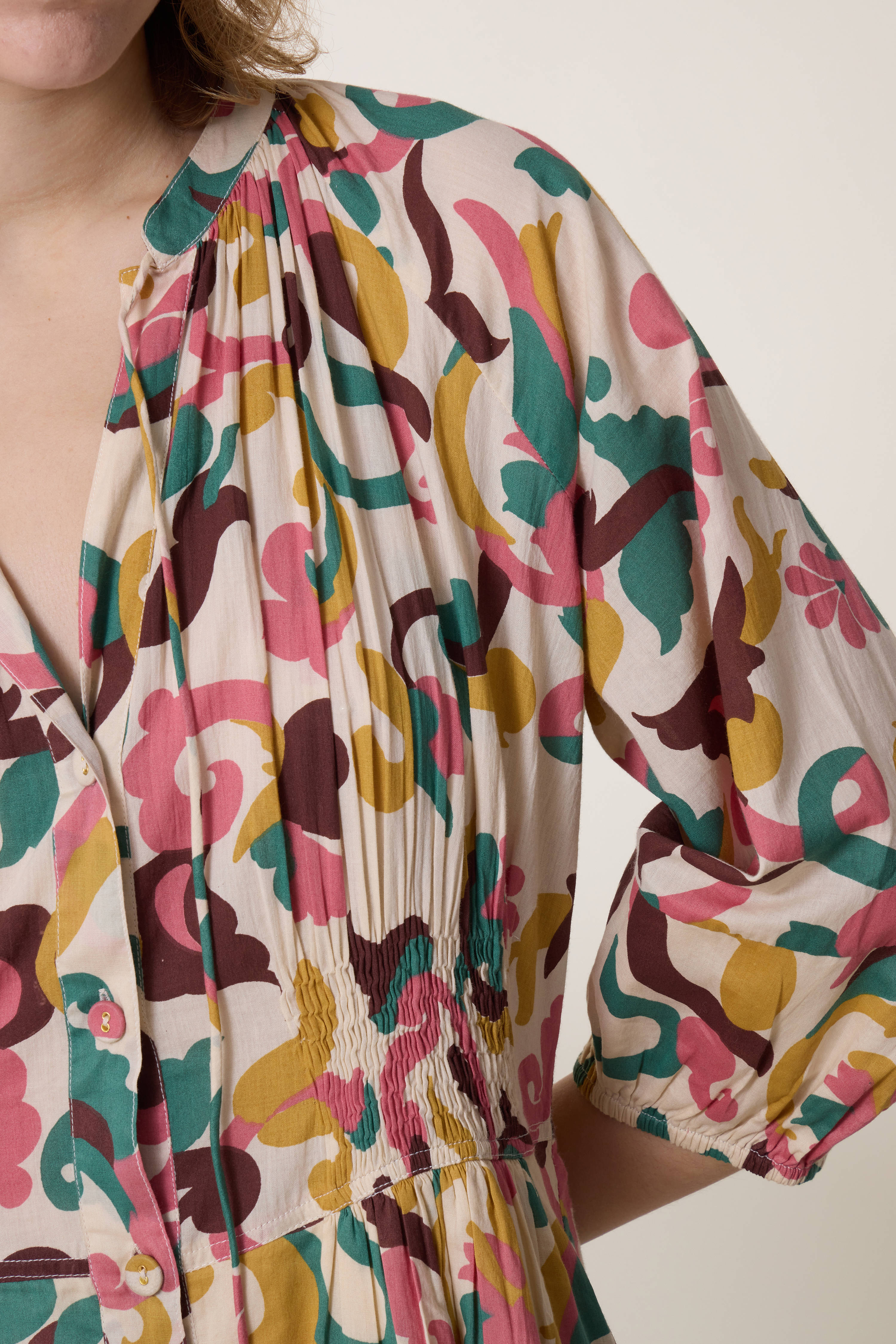 Roudy Patch Dress - Vanilla