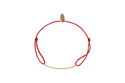 Bracelet Cordon Doré Rock Simple Rouge