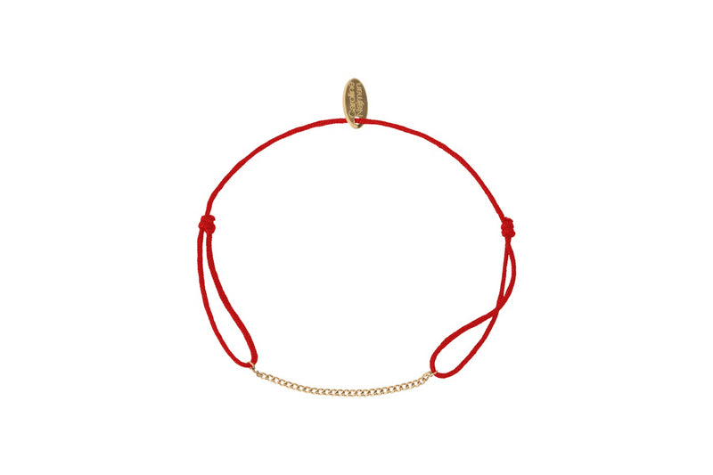 Bracelet Cordon Doré Rock Simple Rouge