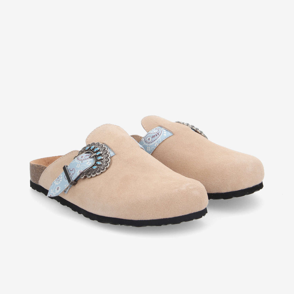 Paloma Clog W - Suede/West - Beige/Sky