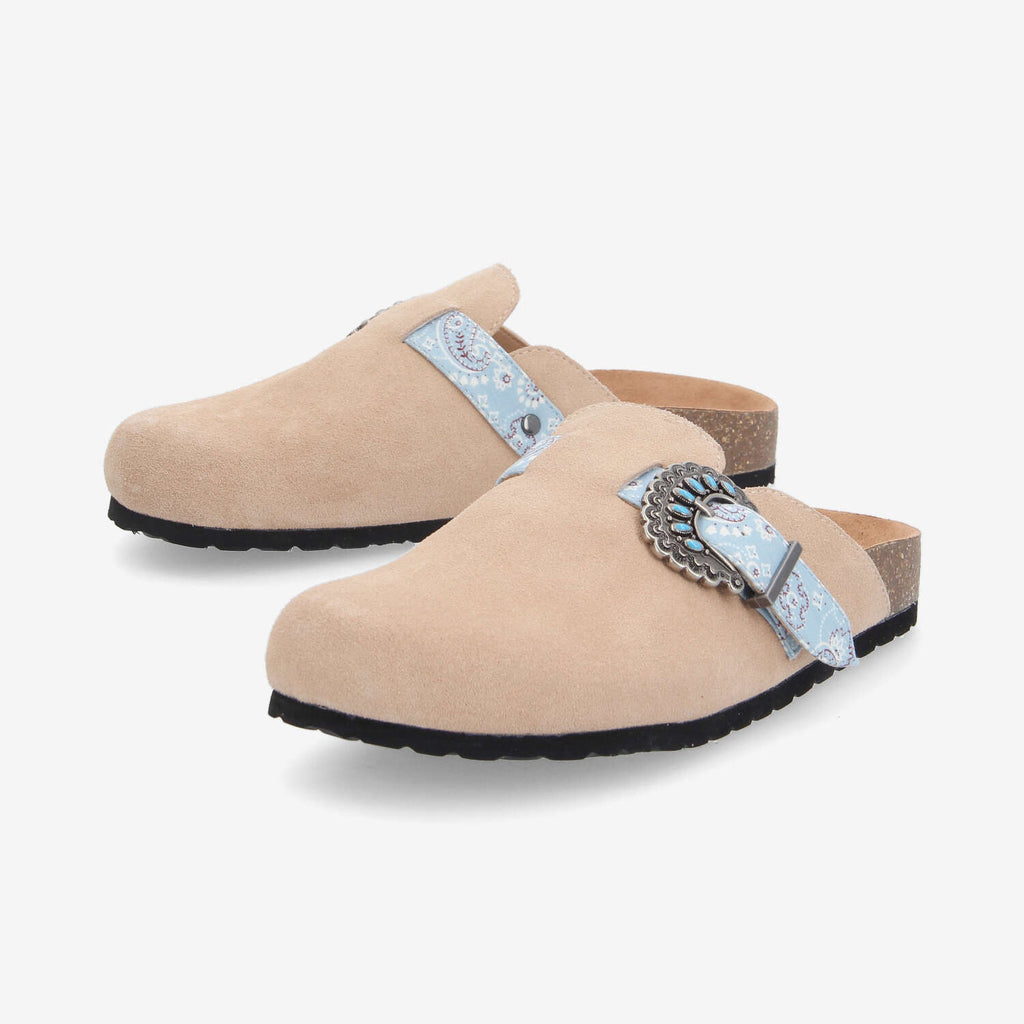 Paloma Clog W - Suede/West - Beige/Sky