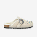 Paloma Clog W - Suede/Fur/Rivet - Dune/Dove/Blue