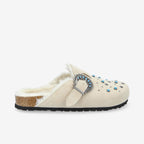 Paloma Clog W - Suede/Fur/Rivet - Dune/Dove/Blue