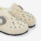 Paloma Clog W - Suede/Fur/Rivet - Dune/Dove/Blue