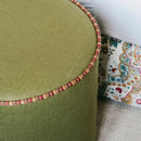 Star Seat Stool - Avocado Linen - Notting Hill Piping