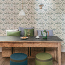 Star Seat Stool - Khaki Linen - Mayfair Piping