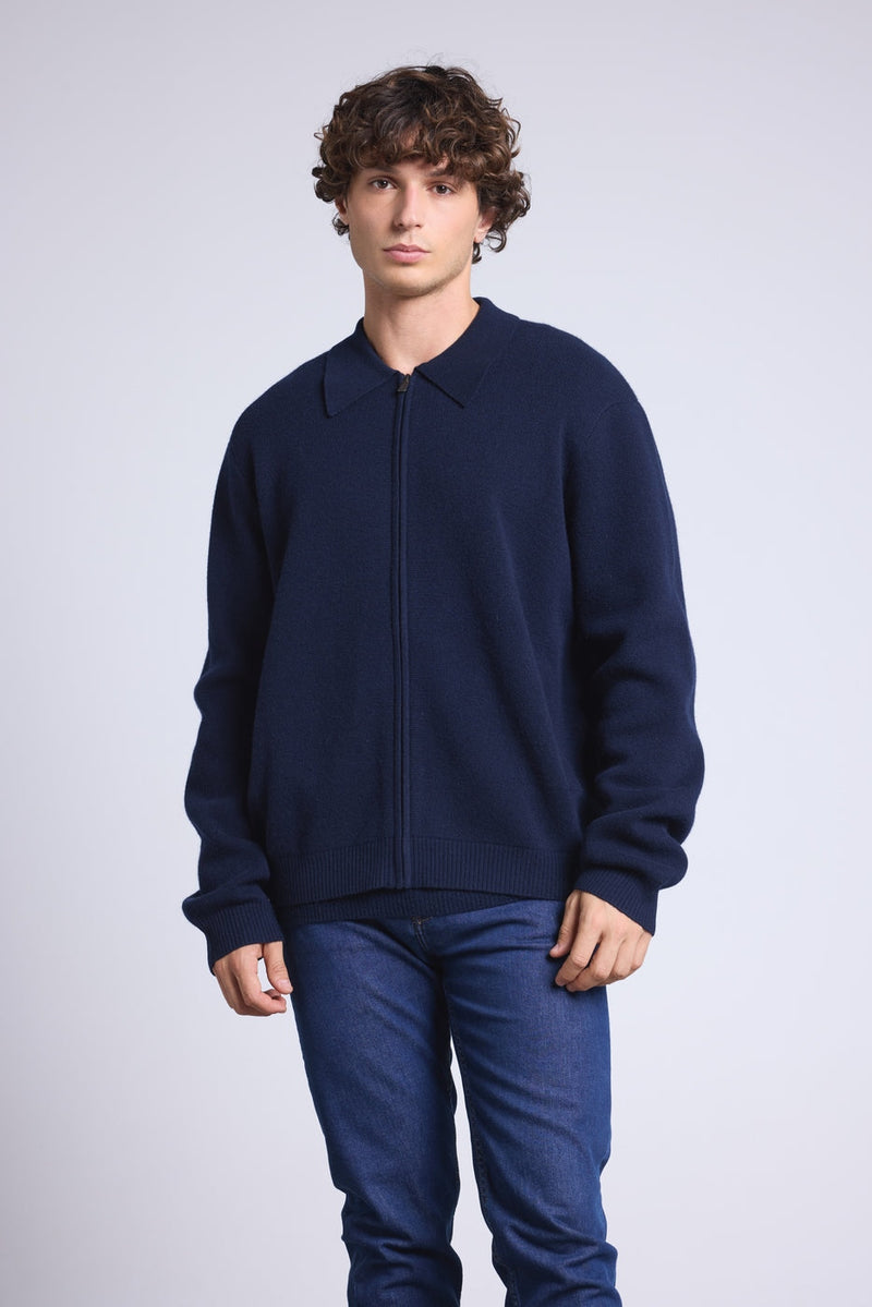 Roger Zip Jacket - Navy Blue - Men