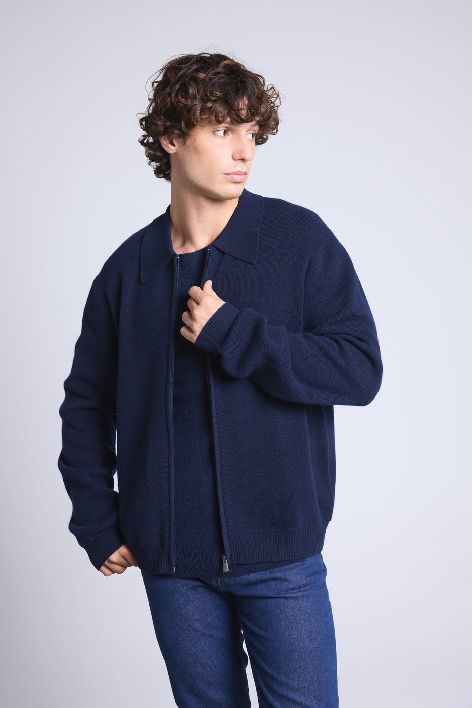 Chaqueta Con Cremallera Roger - Azul Marino - Hombre
