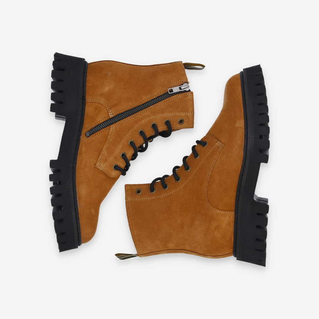 Rotterdam Lace Up W - Suede - Nuts