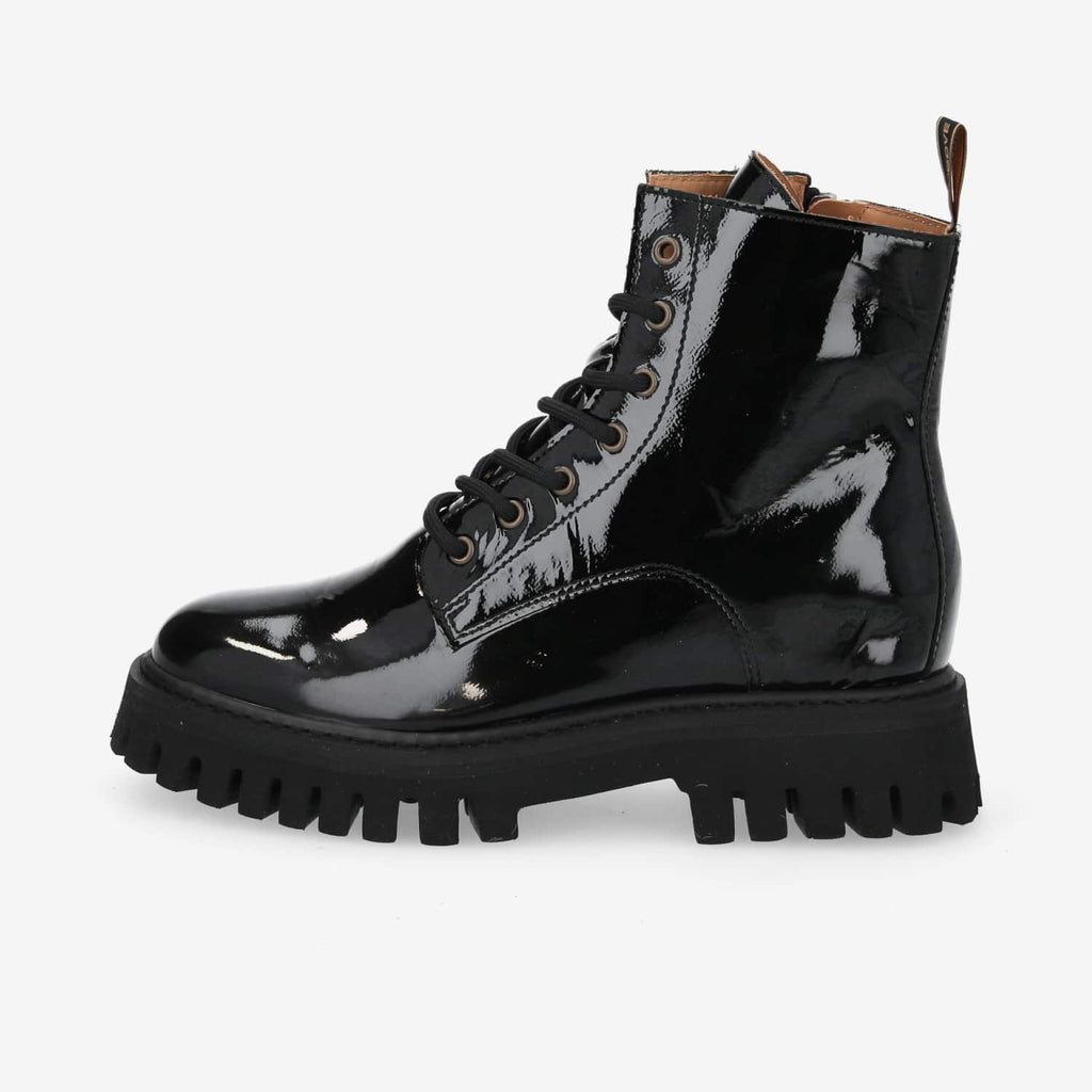 Rotterdam Lace Up W - Wrinkled Patent - Black