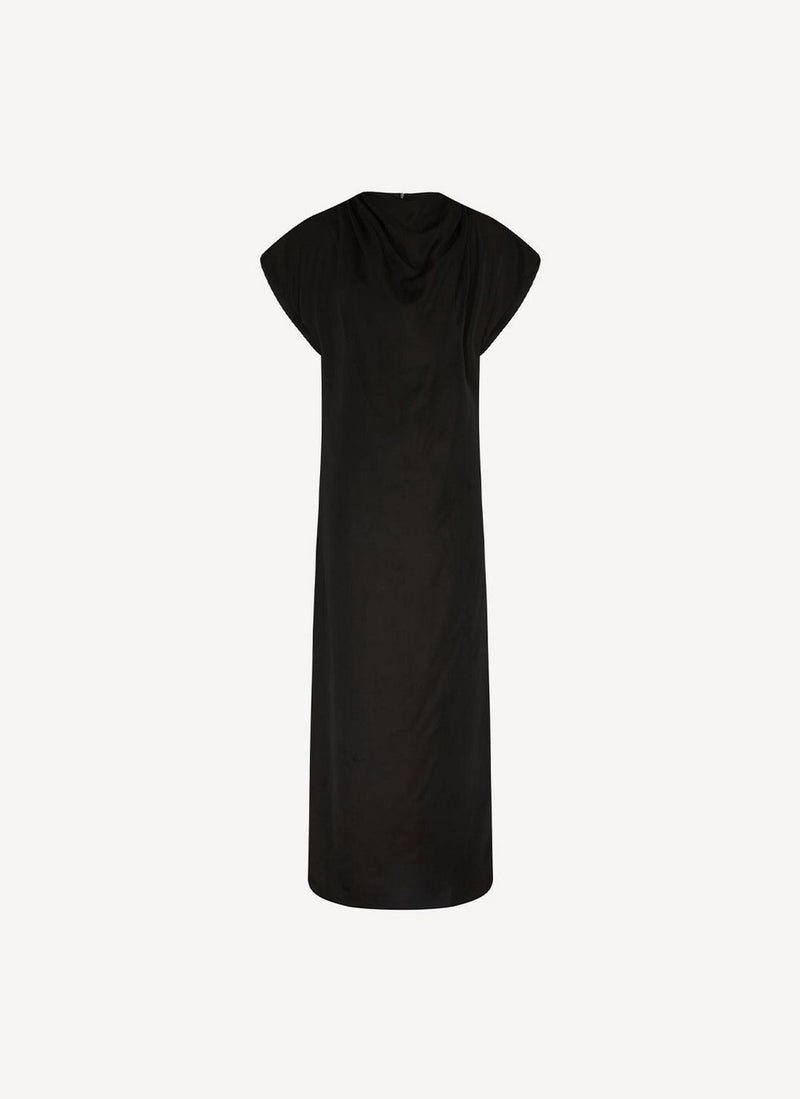 Rohe - Robe Longue À Col Châle - Black - Femme