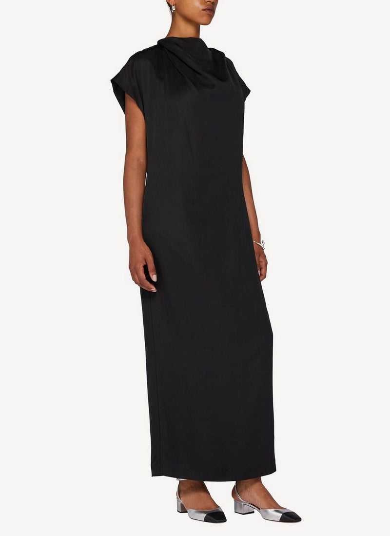 Rohe - Robe Longue À Col Châle - Black - Femme