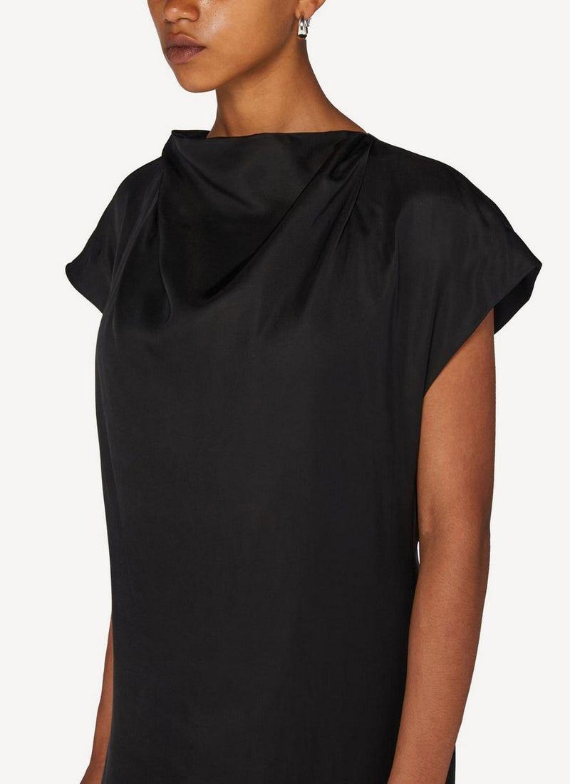 Rohe - Robe Longue À Col Châle - Black - Femme