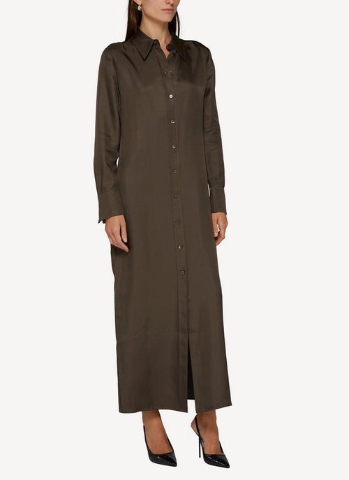Rohe - Robe Chemise Longue En Soie - Brown - Femme