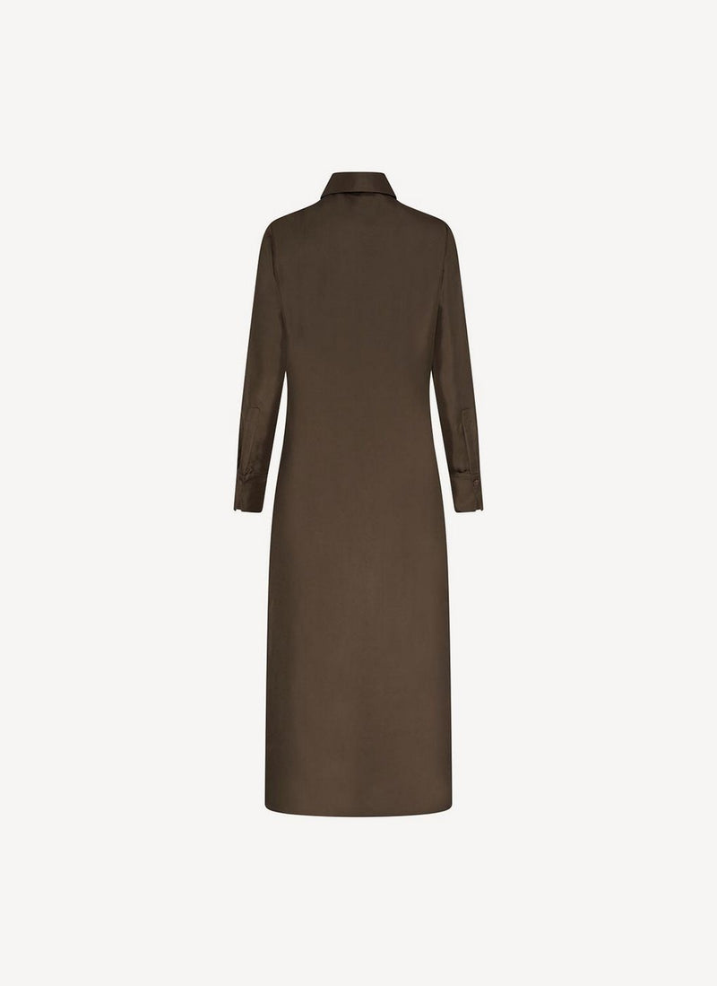 Rohe - Robe Chemise Longue En Soie - Brown - Femme