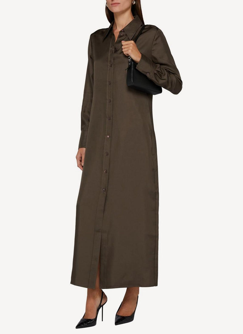 Rohe - Robe Chemise Longue En Soie - Brown - Femme