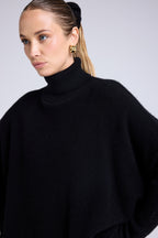 Maglione Collo Alto Poncho Rolanda - Nero