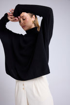 Maglione Collo Alto Poncho Rolanda - Nero