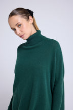 Jersey Cuello Alto Poncho Rolanda - Verde Botella