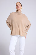 Maglione Dolcevita Poncho Rolanda - Beige Crema