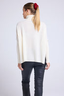 Pull Col Roule Poncho Rolanda - Blanc