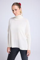 Pull Col Roule Poncho Rolanda - Blanc