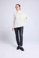 Pull Col Roule Poncho Rolanda - Blanc