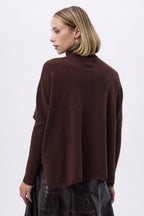 Pull Col Roule Poncho F Rolanda - Marron - Femme