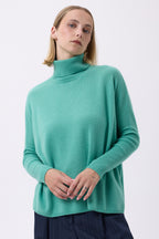 Pull Col Roule Poncho F Rolanda - Vert Pastel - Femme