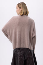 Sweter ponczo z golfem F Rolanda - Taupe - Damski