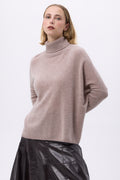 Sweter ponczo z golfem F Rolanda - Taupe - Damski
