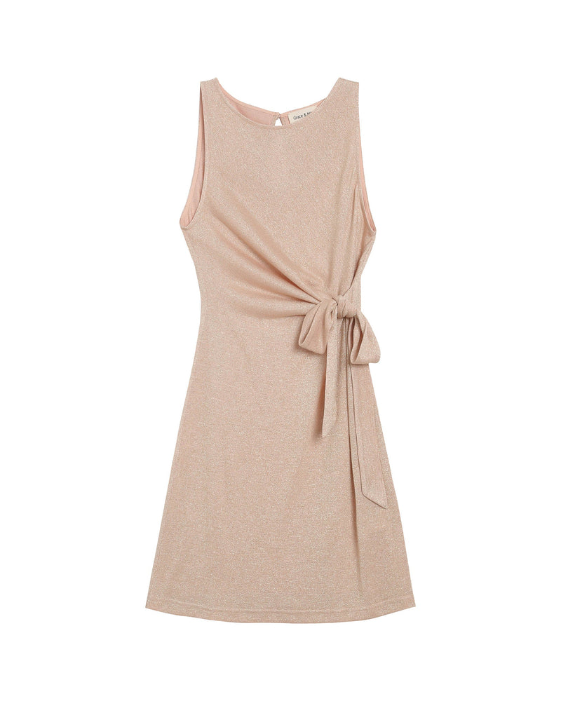 Vestido Corto Con Ruedas Champán