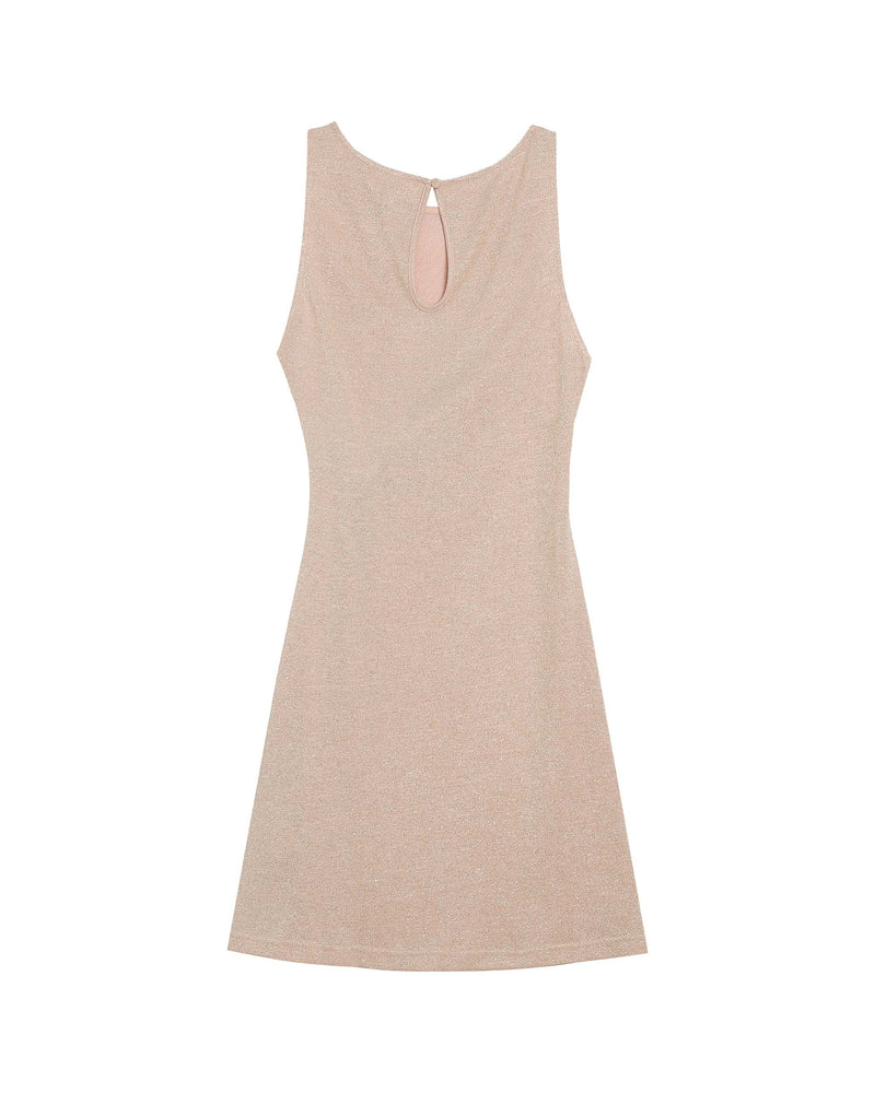 Vestido Corto Con Ruedas Champán