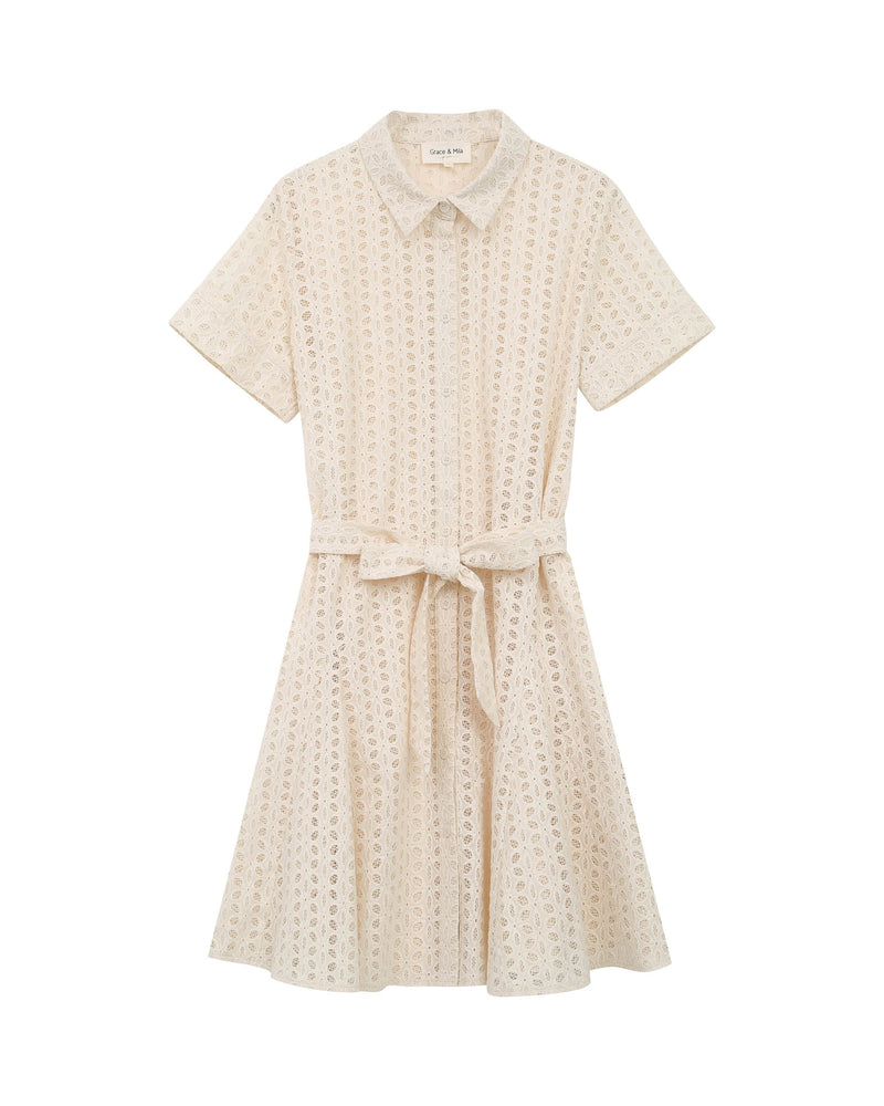 Robe Courte Romane - Ecru
