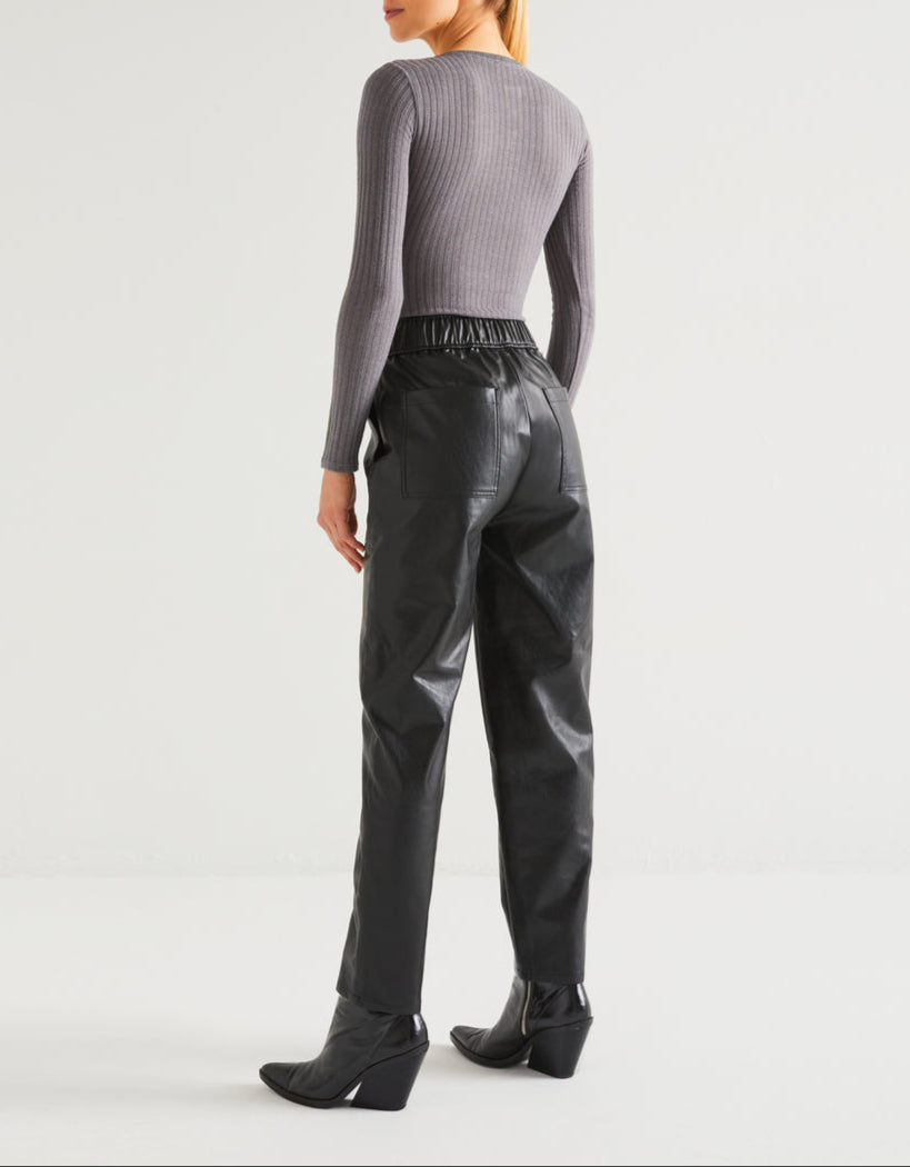 Jean Baggy Romie Shine H23 - Negro - Mujer