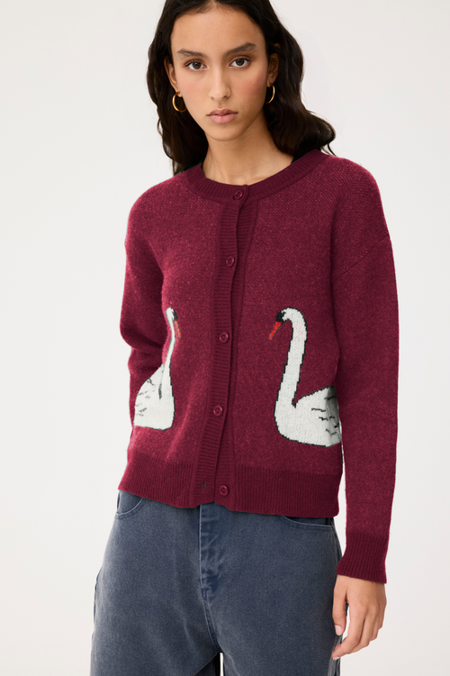 Cira Cardigan - Burgundy