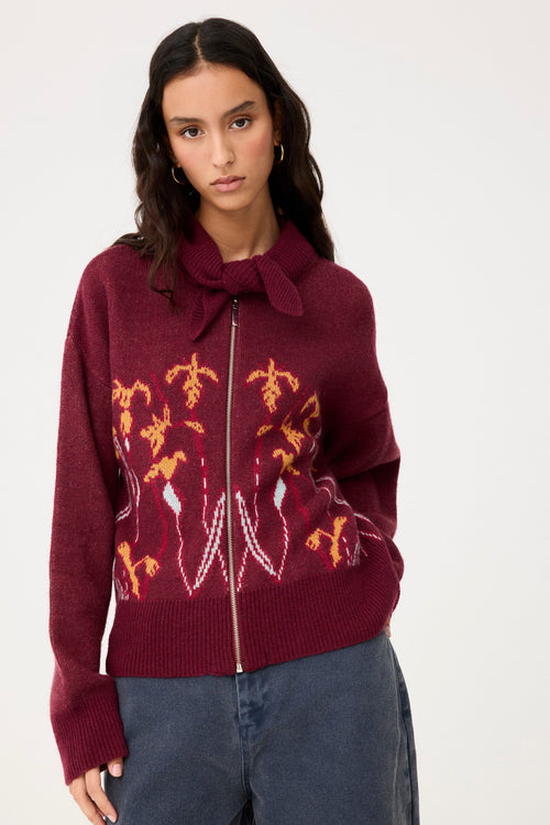 Creta Cardigan - Burgundy