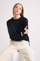 Pull Col Rond Oversize Romy - Noir
